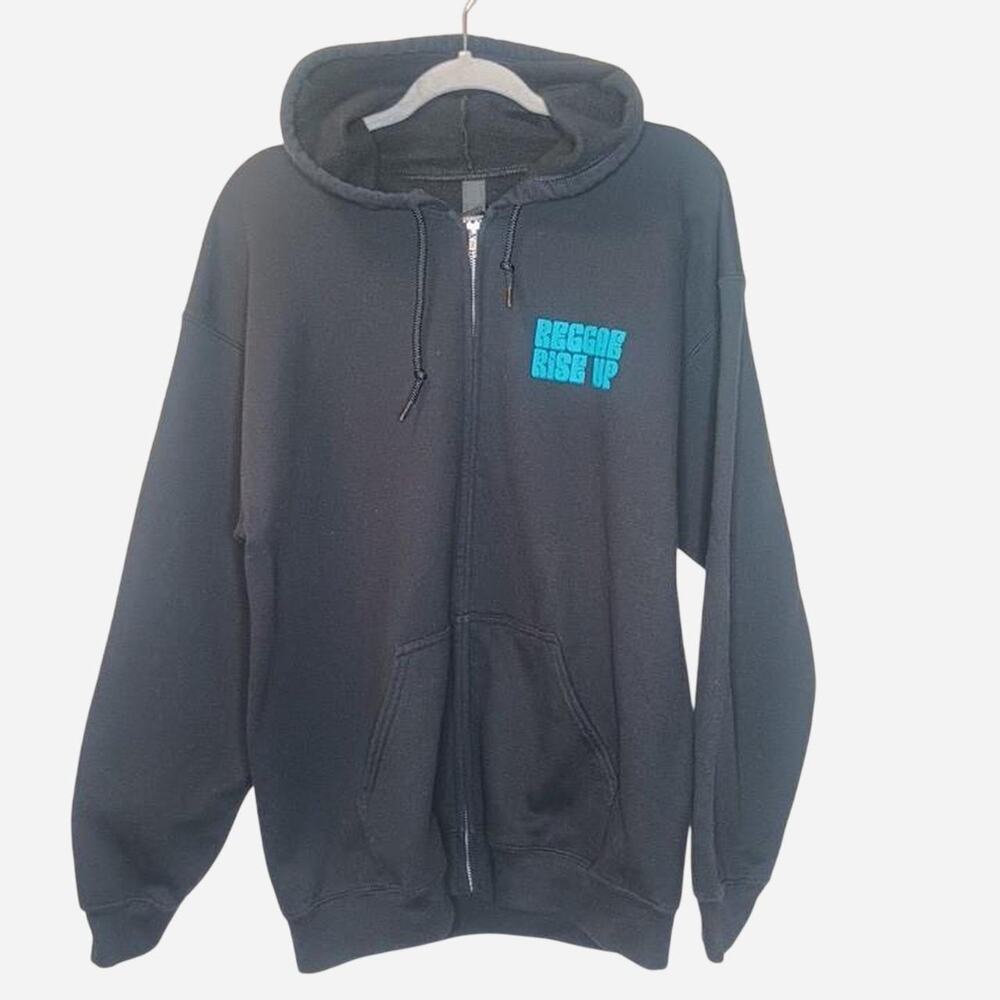 Reggae Rise Up Black Zip Up Hoodie